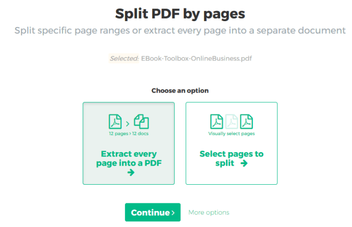 Splitten von PDF-Dateien