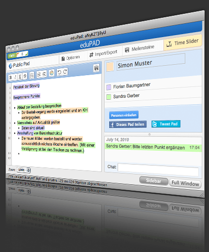 EduPad Online-Textverarbeitung