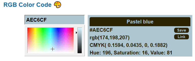 RGB Color Code