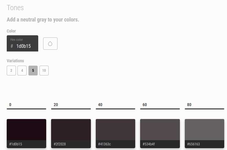 Farbentöne auswählen
