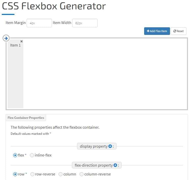CSS Flexbox Generator