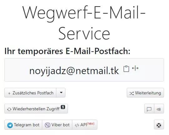 Wegwerf-E-Mail-Service