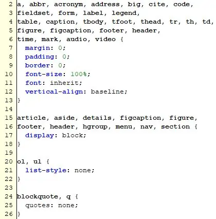 Beispiel von CSS-Code