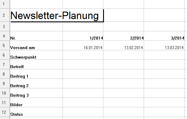 Newsletter-Planung